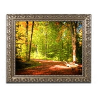 Трговска марка ликовна уметност кршење на есенската тишина платно уметност од Филип Саинте-лауд злато украсена рамка