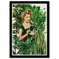 Wynwood Studio отпечати гроздобер фабрика дама и портрети портрети wallидни уметности платно печати зелена крем бела 13х19