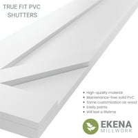 Ekena Millwork 12 W 62 H TRUE FIT PVC San Carlos Mission Style Fixed Mount Sulters, бело