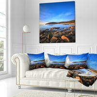 Дизајнрт Кала Виолина Беј Бич Зајдисонце - Перница за фрлање фотографии од морскиот брег - 16x16