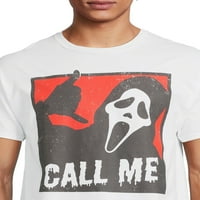Ghost Face Call Me Graphic Tee за мажи и големи мажи, големини S-3XL