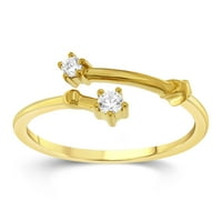 Дрејк CTTW Дијамант Небесна starвезда Овен Хороскоп прстен за жени во жолто позлатена сребрена големина