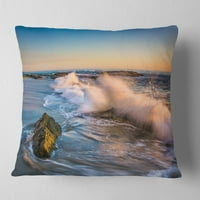 DesignArt паѓајќи бранови на Викторија Бич - Перница за фрлање Seascape - 16x16