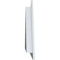 Ekena Millwork 48 W 12 H Триаголник Гејбл Вентилак Функционален, PVC Gable отвор со 1 4 рамка за рамна трим