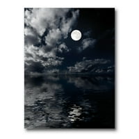 Целосна месечина ноќ во облачно небо IV сликарство платно уметнички принт