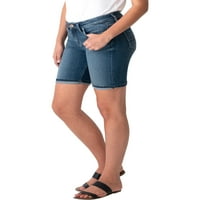 Co. Silver Jeans Co. Women'sенски Суки Среден пораст Бермуда шорцеви, големини на половината 24-36
