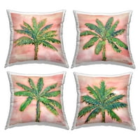 Студената индустрија розова летна палма лисја печатени дизајнирани перници за фрлање од Пол Брент