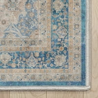 Добро ткаена Аша Лилит гроздобер ориентална сина боја 7'7 9'10 Област килим