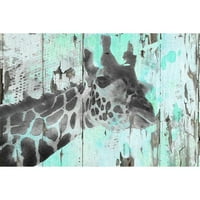 Испитувачкото сликарство со жирафа печатење на завиткано платно