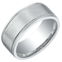 Машки Милграјн четкан мат финиш удобност вклопуван прстен во среброто од сребро