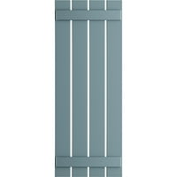 Ekena Millwork 23 W 25 H TRUE FIT PVC Четири табли распоредени од табла-n-batten ролетни, мирно сино