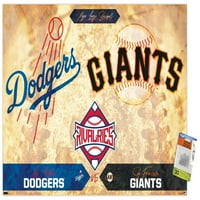 Ривалства-Лос Анџелес Доџерс против Сан Франциско Гиганти Ѕид Постер со Притискање, 22.375 34
