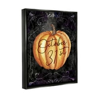 СТУПЕЛ ИНДУСТРИИ 31 -ви октомври Ноќта на вештерките од тиква од тиква сликарство црна пловила врамена уметничка печатена wallидна уметност