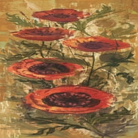 Мармонт Хил Флорална фрезна црвена II Сликарство печатење на платно