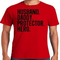 Графичка Америка Денот на таткото сопруг тато заштитник херојска кошула за маица за машка машка