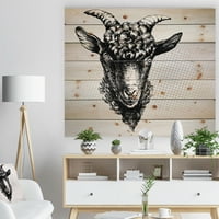 Дизајн Аарт „Црна коза“ фарма куќа за животни, печатење на природно бор дрво