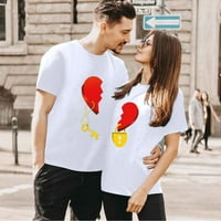 иопко маици за Жени Денот На Вљубените Срце Печатени Кратки Ракави Блуза Маица женски врвови