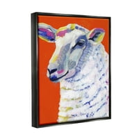 Stuple Industries модерни овци задебелени црвени сликички животни и инсекти Сликање црна пловила врамена уметничка печатена