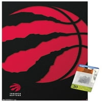 Торонто Рапторс-Лого Ѕид Постер Со Притисни Иглички, 14.725 22.375
