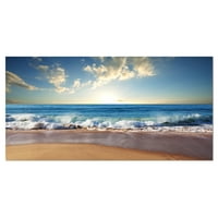 Дизајнрт „Море зајдисонце“ Seascape Photography Canvas Art Print