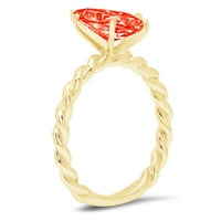 2.0 кт маркиза сече црвено симулирани дијамант 18к жолто злато годишнина ангажман прстен големина 7.5