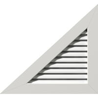 Ekena Millwork 34 W 3 4 H десен триаголник Gable Vent - Функционален левиот страничен терен, PVC Gable отвор со 1 4 рамка за