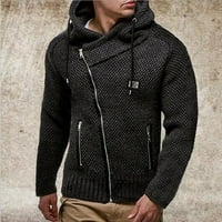 Машка Мода Fall Зимски Џемпер Лабава Голема Големина Еднобоен Џемпер Пуловери