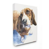 СТУПЕЛ ИНДУСТРИИ Симпатична басет кучиња домашно милениче животинско сликарство со платно платно wallидна уметност од Georgeорџ