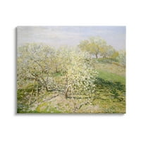 Stuple industries бело цвета дрво овоштарник поле Импресионистичка четка за четки за сликање завиткано платно печатено wallид