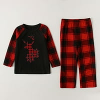 Појавување На Божиќни Облеки За Семејна Мода Црвена Карирана Елен Божиќ Пјс Соодветна Семејна Облека За Спиење Комплети Удобна