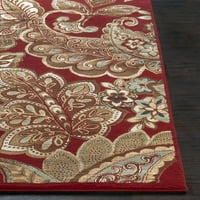 Уметнички ткајачи Рајли Геометриска област килим, темно црвена, 2'11 7'3