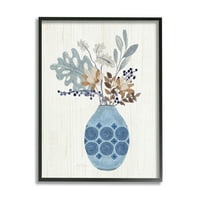 СТУПЕЛ ИНДУСТРИИ Стилски мозаик образец вазен ботанички лисја Спригс Графичка уметност Црна врамена уметничка печатена wallидна уметност, дизајн од студиото Тава