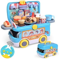 Забавно малку играчки Далечински управувач Претендирајте игра храна автомобил за деца, вклучително и додатоци пластична игра