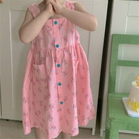 Дете Деца Бебе Девојки Предна Тока Симпатична Фустан Од Маргаритки Лизгање Цветен Фустан На Плажа Облека Големина 9