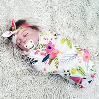 Дадарија Бебе Вреќа За Спиење Зимски Ракави Бебешко Повивање Завиткајте Новороденче Ќебе Органско Памучно Повивање повивање Ленти За Глава Сет Б, Момчиња Девојки