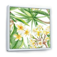 DesignArt 'Yellowолти цвеќиња и тропско зеленило i' модерна врамена платно wallидна уметност печатење