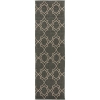 Уметнички ткајачи Алфреско Трелис област килим, црна камила, 3 '5'