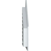 Ekena Millwork 12 W 28 H половина врв на врвот на левиот терен: Функционален, PVC Gable Vent W 1 4 рамка за рамна трим