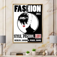 Дизајн на „Стил страст живот“ мода на мода Iii 'Гроздобер врамени платно wallидни уметности печатење