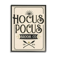 Stuple Industries Vintage Hocus Pocus Broot Sign Graphic Art Black Framed Art Print Wall Art, Design By Angela Nickeas
