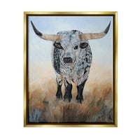 Слупел рурално добиток од добиток од животни и инсекти кои сликаат злато плови, врамени уметнички печатени wallидни уметности