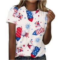 Оалиро Американско Знаме Цветни Блузи За Жени Облечени Елегантни Блузи на Плажа 4 јули За Жени Ден На Патриотска Независност