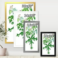 DesignArt 'Антички цртеж на традиционалното врамен уметнички принт на диви растенија