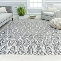 Мејсон Брукс Кресида CA15A Фузија сива геометриска современа сива област килим, 5'3 7'0