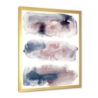 DesignArt 'Сини и розови облаци со беж дамки i' модерен врамен уметнички принт