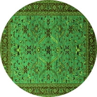 Ахгли Компанија Затворен Круг Ориентално Зелена Традиционална Област Килими, 8 ' Круг