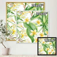 DesignArt 'Yellowолти цвеќиња и тропско зеленило vii' модерна врамена платна wallидна уметност печатење