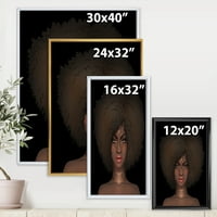 Дизајн Портрет на афро -американска жена III 'модерна врамена платно wallидна уметност печатење