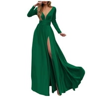 Женски Фустан Модни Жени Обични Светки Без Ракави Без Врат Крст Партија Фустан Зелена XL