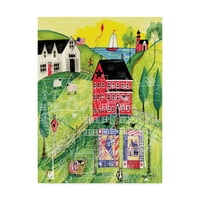 Трговска марка ликовна уметност „Вера семејство црвена фарма“ платно уметност од Шерил Бартли